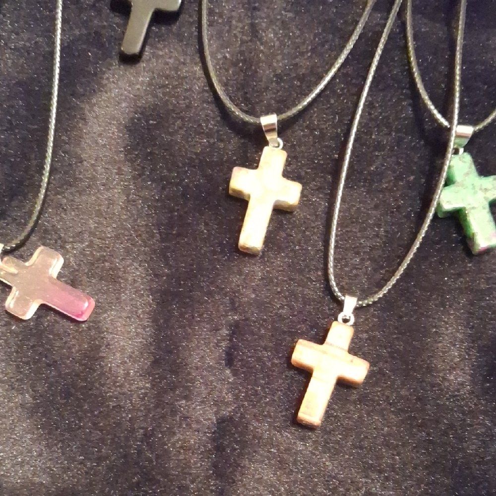 Vibrant Cross Pendant Necklace RANDOM COLOR - Picture 2 of 3